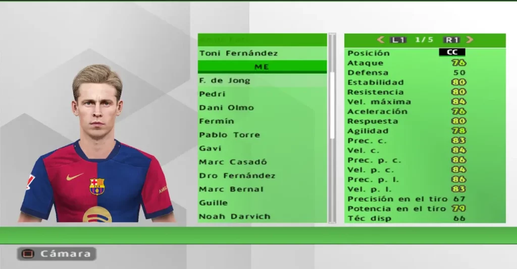 PES6 Infinity Patch De Jong Face