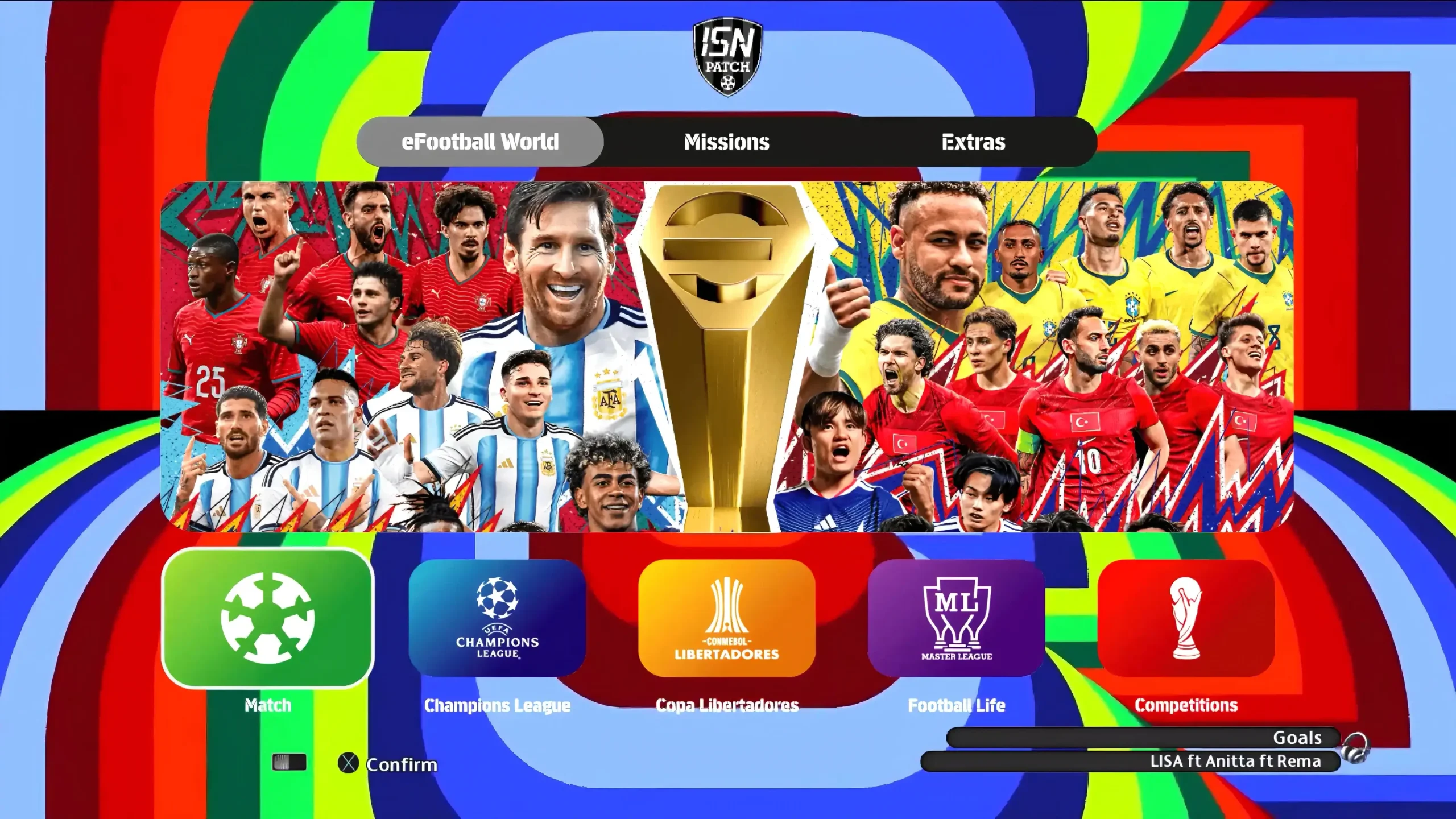 PES 2013 modern eFootball inspired UI menu layout