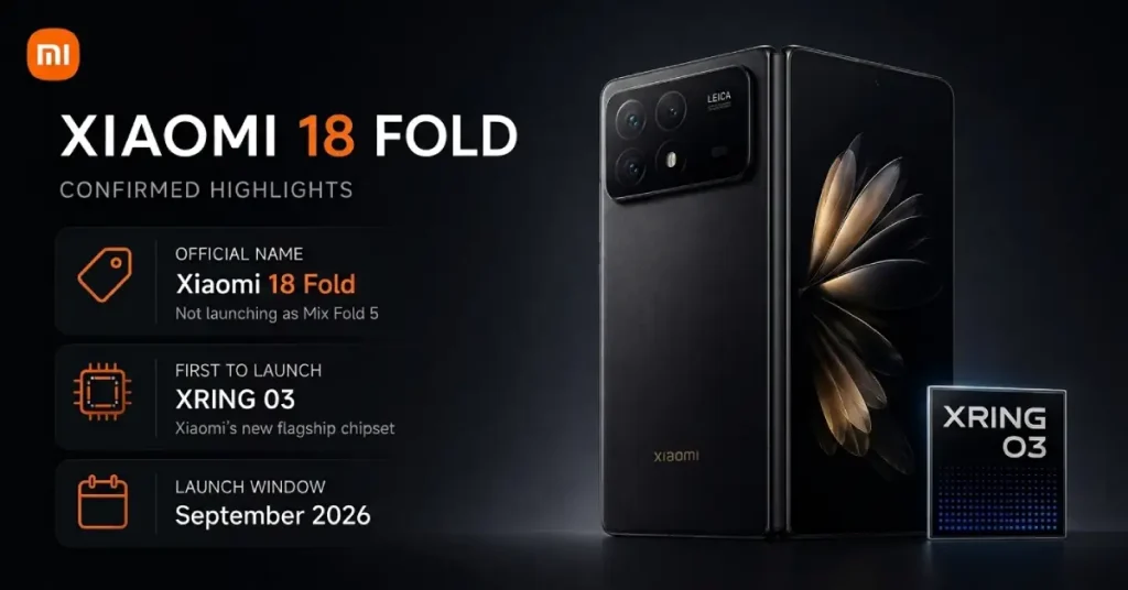 Xiaomi 18 Fold foldable smartphone with Xuanjie O3 chip